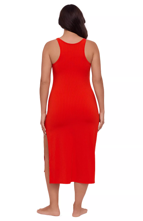 Women's S3 Wim Midi Dress Cover-Up - Scarlet Red, Size Medium