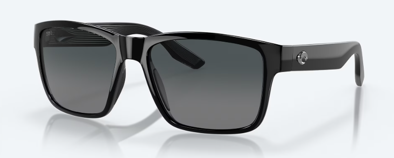 Costa Del Mar Men's Paunch XL Sunglasses 6S9049-904908 - Shiny Black Frame w/Gray Gradient Lens, 57/16/145