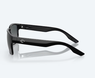 Costa Del Mar Men's Paunch XL Sunglasses 6S9049-904908 - Shiny Black Frame w/Gray Gradient Lens, 57/16/145