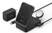 Anker MagGo 3-in-1 Charging Station, MagSafe-Compatible Wireless Foldable Stand - Black