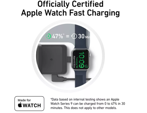 Anker MagGo 3-in-1 Charging Station, MagSafe-Compatible Wireless Foldable Stand - Black