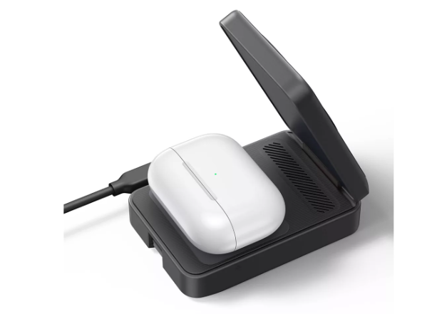 Anker MagGo 3-in-1 Charging Station, MagSafe-Compatible Wireless Foldable Stand - Black