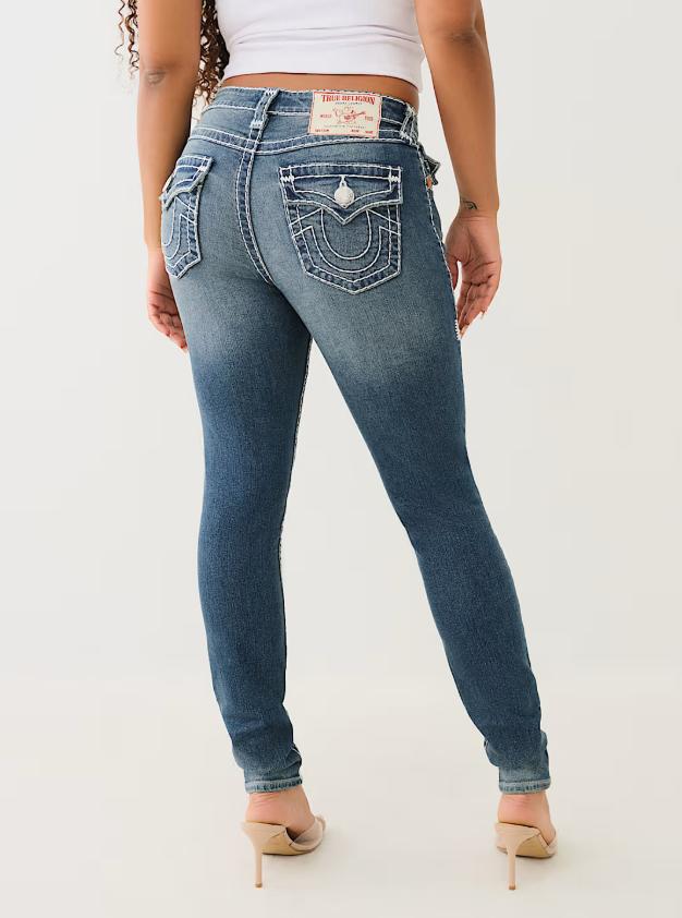 True Religion Women's Jennie Super T Curvy Skinny Jeans, Valmonte, Size 34