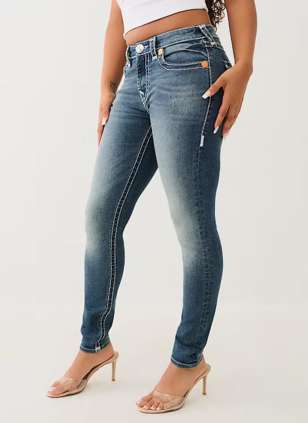 True Religion Women's Jennie Super T Curvy Skinny Jeans, Valmonte, Size 34