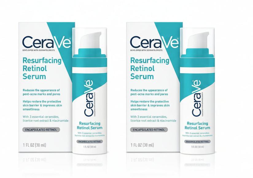 CeraVe Resurfacing Retinol Serum for Post-Acne Marks and Skin Texture - 1 fl. oz. (2 Pack)