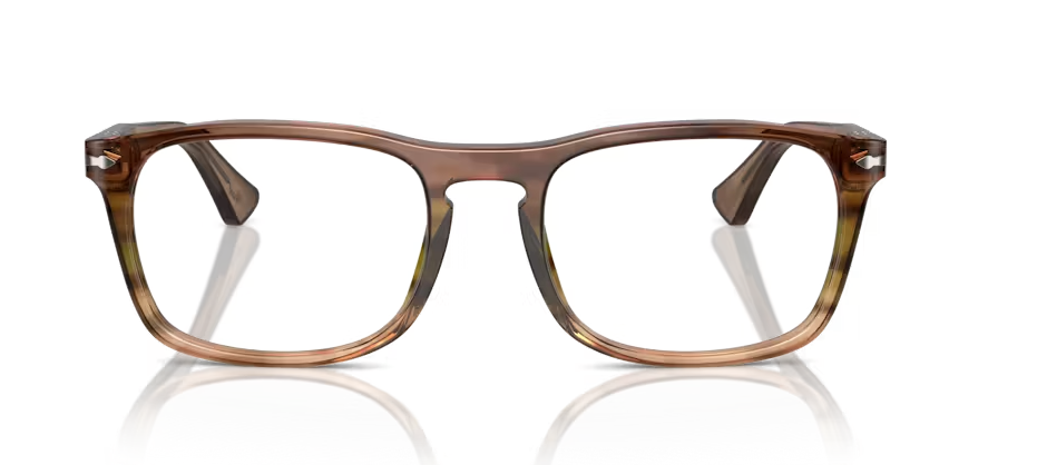 Persol PO3344V 1207 Eyewear Frames - Striped Brown, 52/19/145