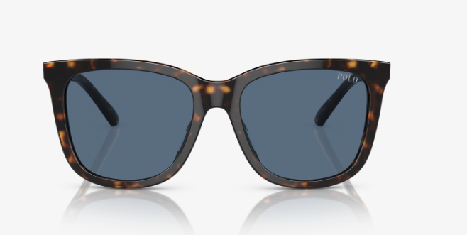 Polo Ralph Lauren PH4201U 500380 Sunglasses - Shiny Dark Havana Frame/Blue Lens, 55/18