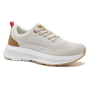 SZ 7, Women's Orthopedic Fashion Sneakers for Ankle Pain Relief | Soft Beige