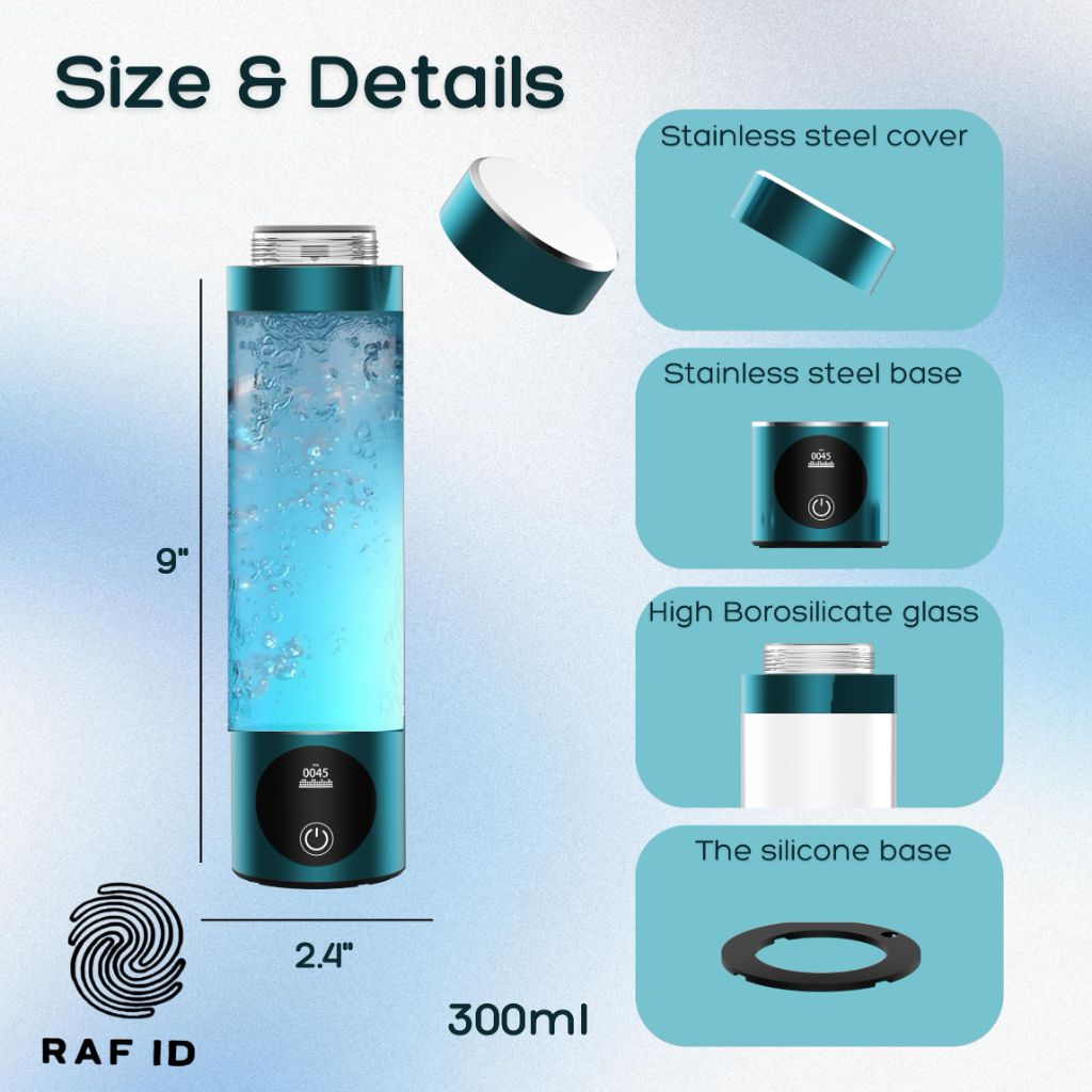 RAFID Hydrogen Water Bottle, 9.5 oz