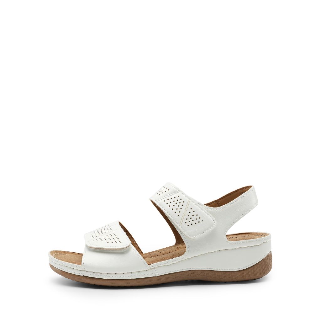 SZ 10, DREAM PAIRS Women's Comfortable Dressy Flats Sandals | White