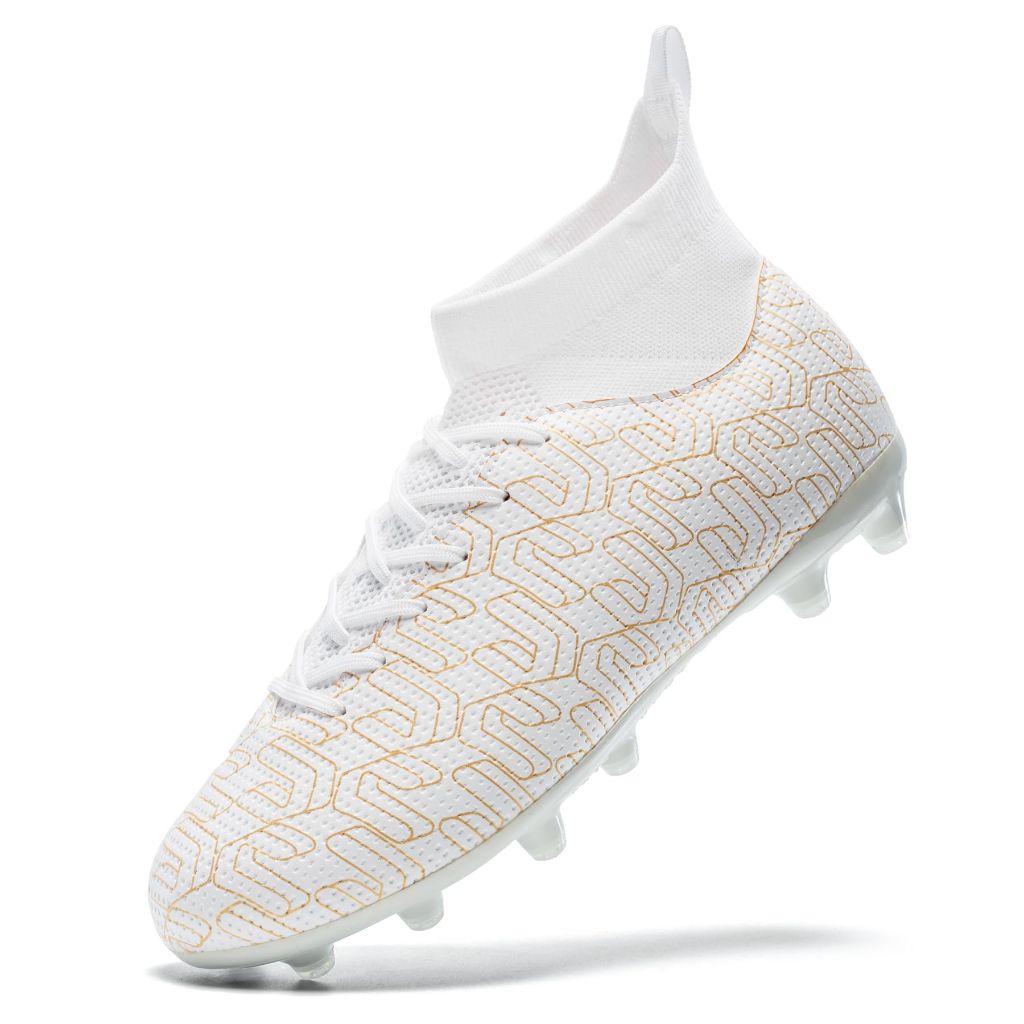 SZ 12 XGHRIAN Soccer Cleats Unisex ,White, Little Kid