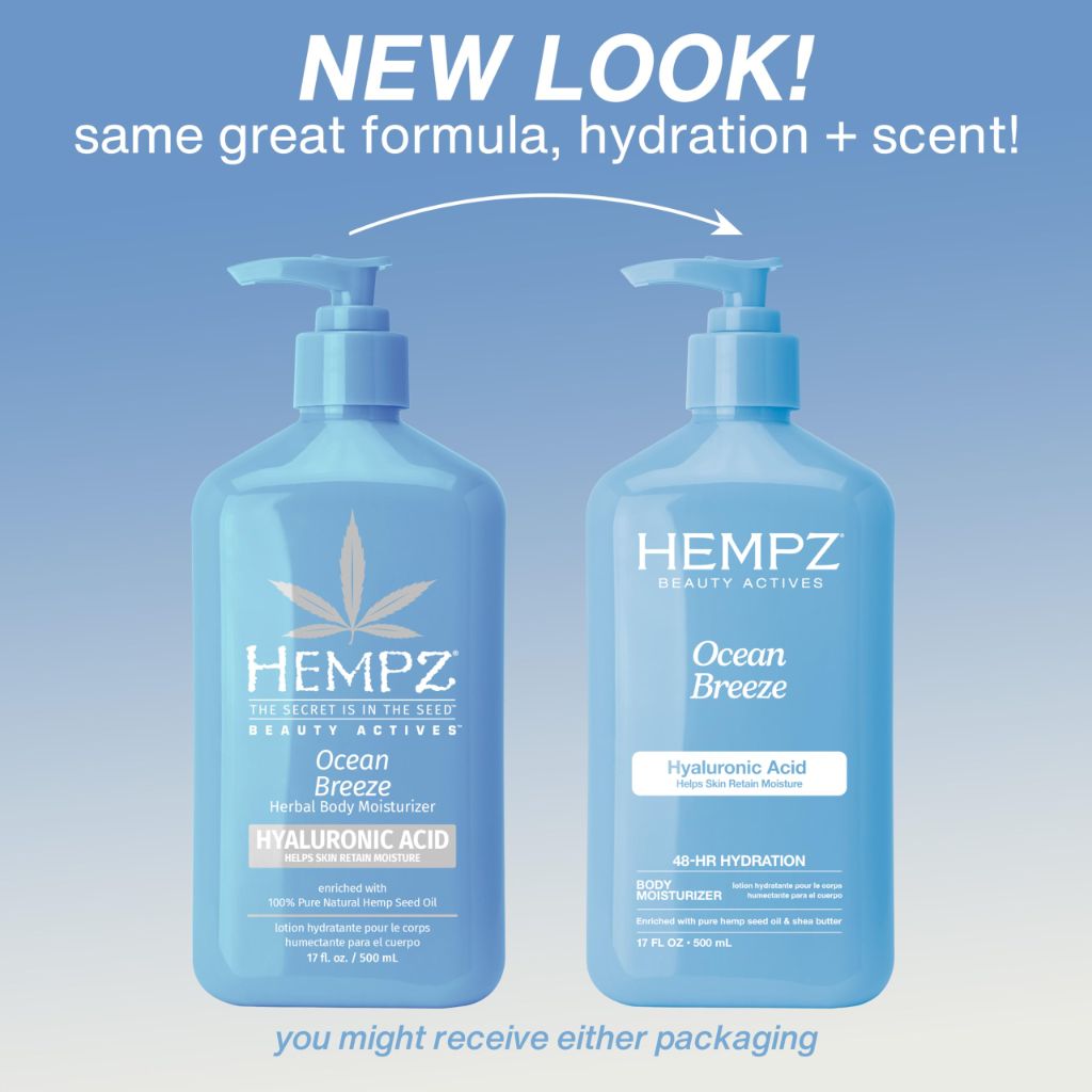 Hempz Body Lotion, Ocean Breeze Limited Edition Daily Moisturizing Cream - 17 Fl Oz