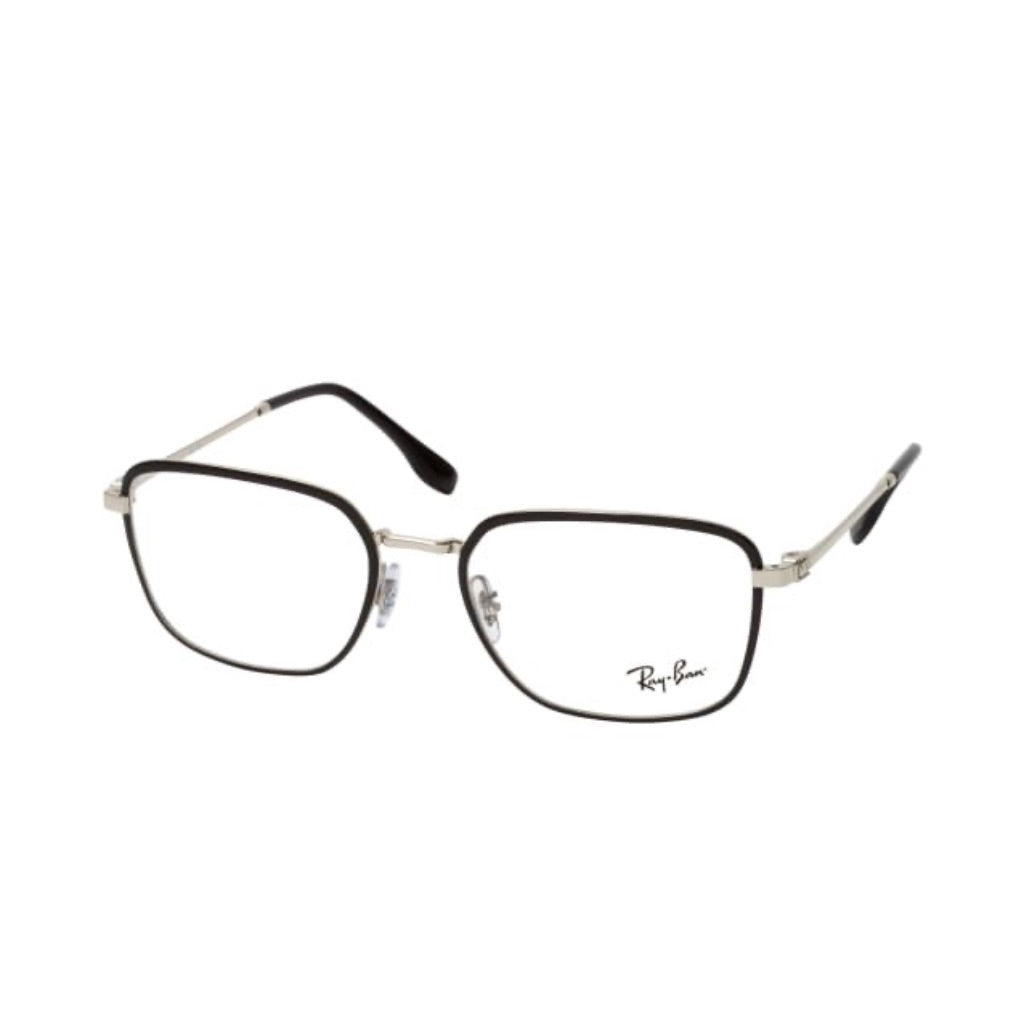 Ray-Ban 0RX6511 2861 Optics Unisex Eyewear Frames - Polished Black on Silver, 55/19/141