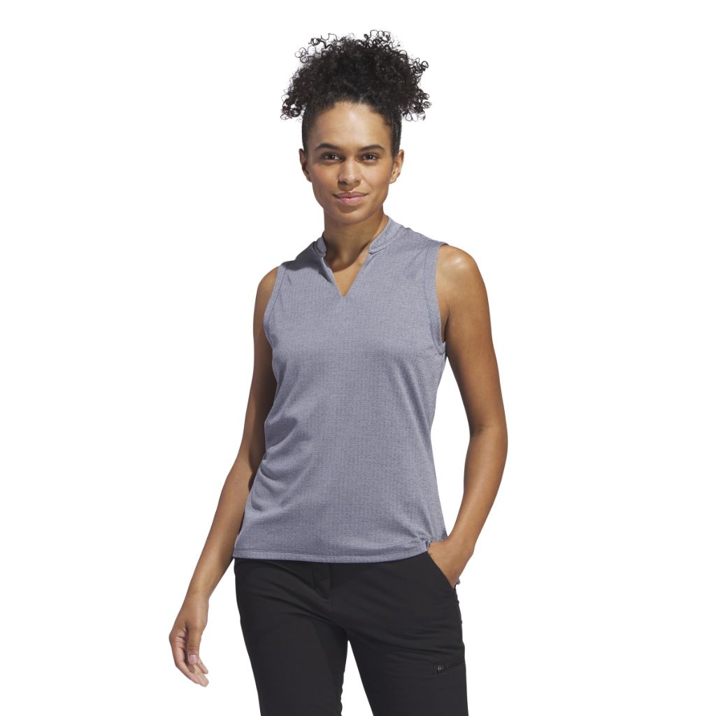 SZ XL, Adidas Standard Women's Ultimate365 Textured Sleeveless Polo Shirt