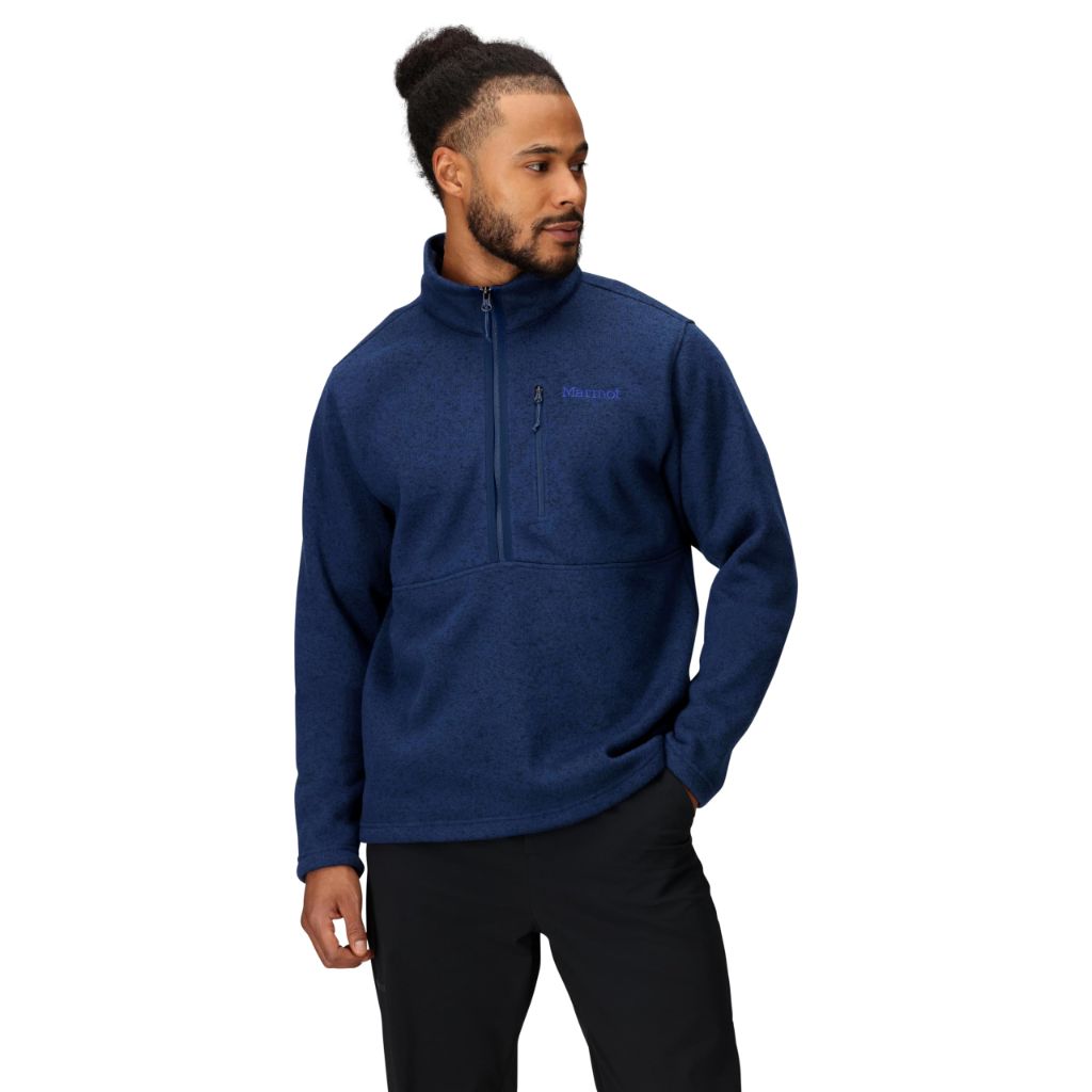 MARMOT Men's Drop Line 1/2 Zip Sweater Knit Jacket, Arctic Navy Heather, X-Large
