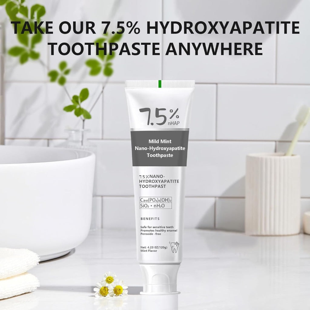 7.5% Hydroxyapatite Toothpaste for Advanced Enamel Protection for Sensitive Teeth - Fresh Mint, 4.23oz (2 Pack)