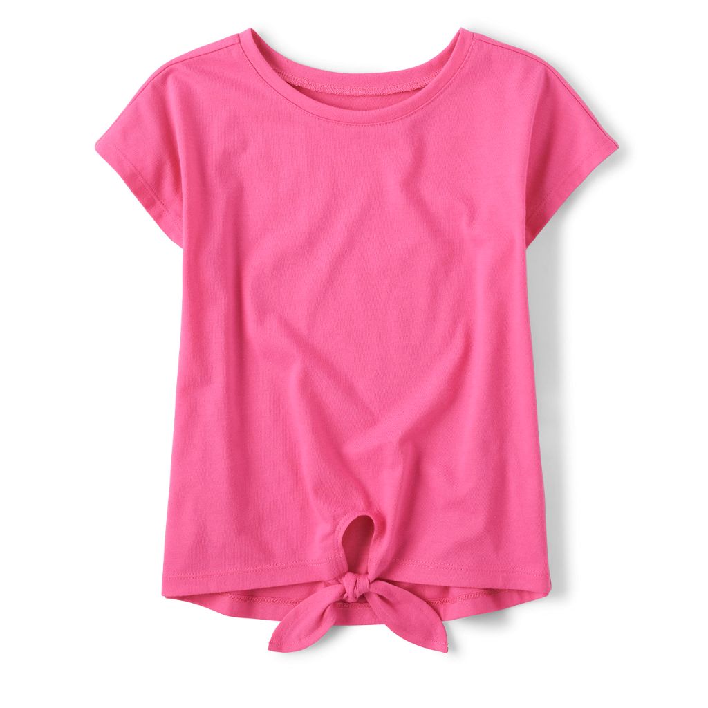 The Children's Place,Basic Tie Front High Low Top,Mellow Aqua,XSmall (4)