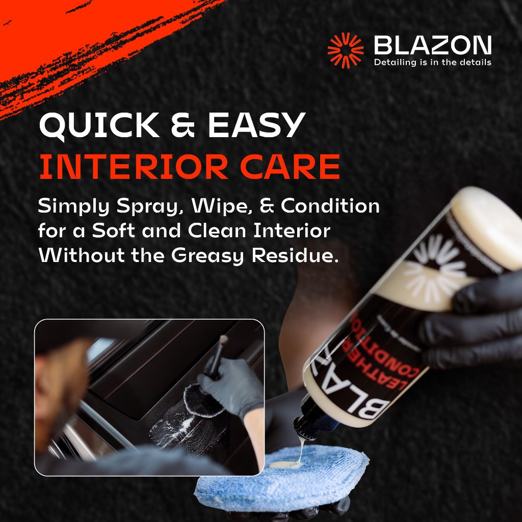 BLAZON Leather & Interior Cleaner + Leather Conditioner COMBO- All-in-one Kit