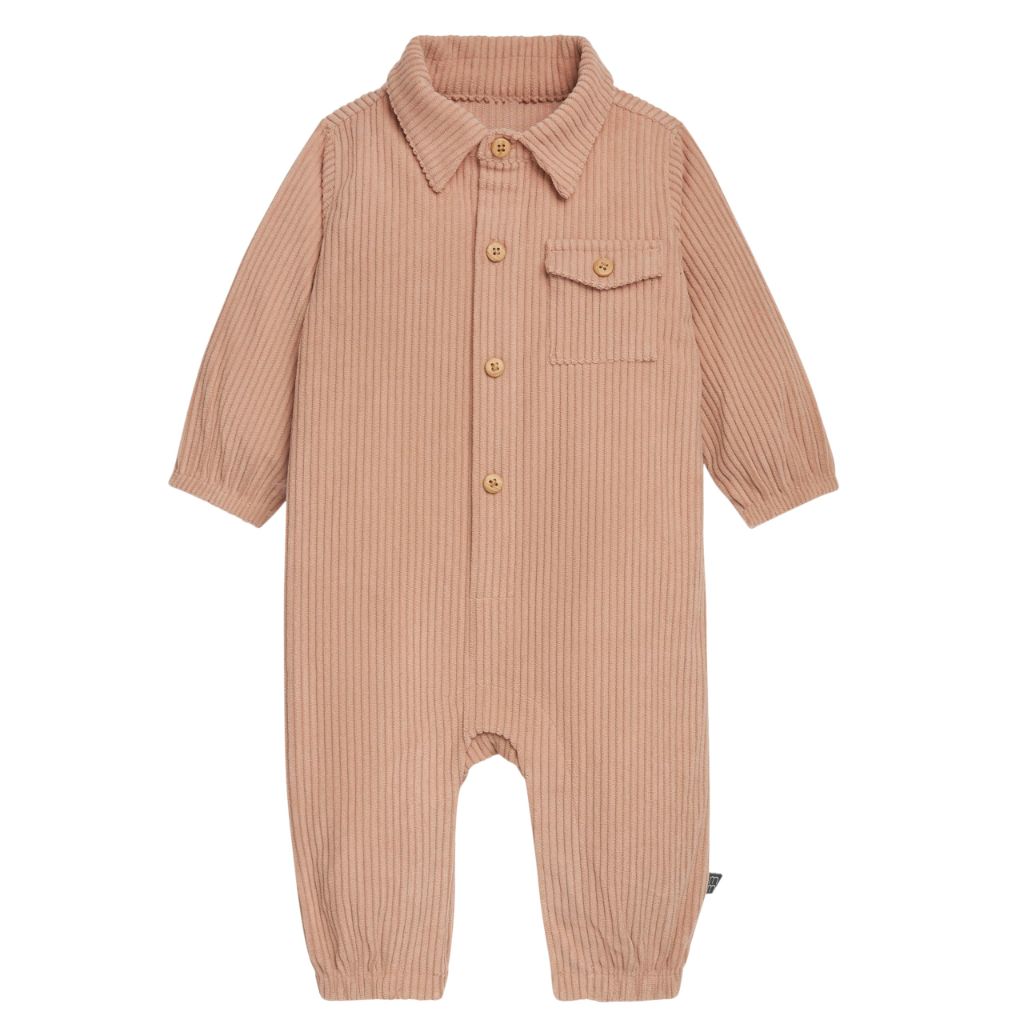 Modern Moments by Gerber Baby Boys' Corduroy Romper, Light Brown, 3-6 Months