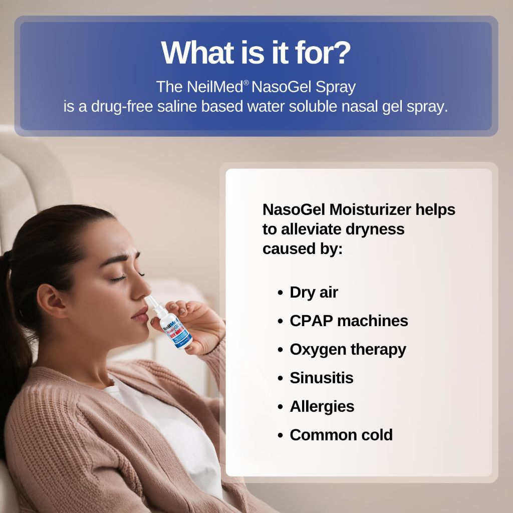 NeilMed NasoGel Drip Free Gel Spray for Dry Noses 30mL. (Pack of 2)