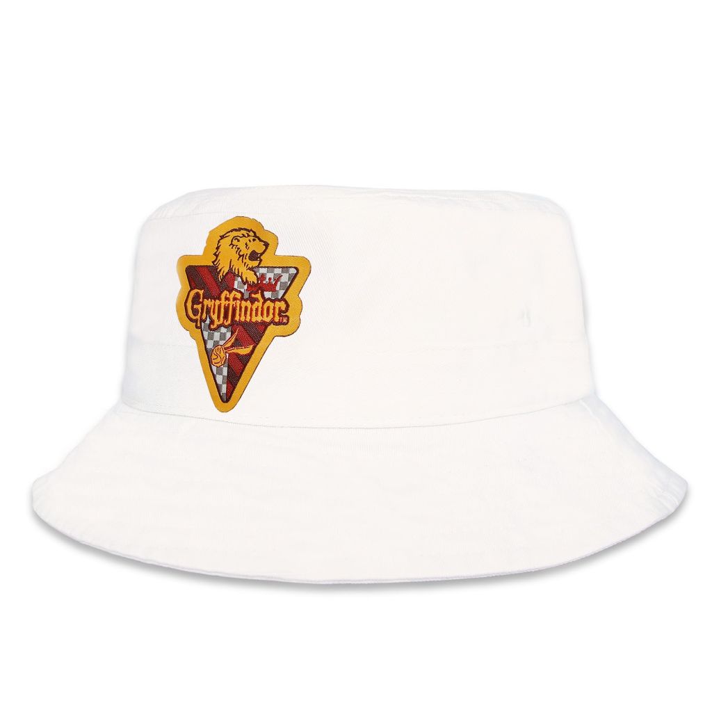 Harry Potter Bucket Hat for Kids, Boy and Girl Sun Hat Kid Ages 4-7 and Big Kids 7-14 | White | Gryffindor