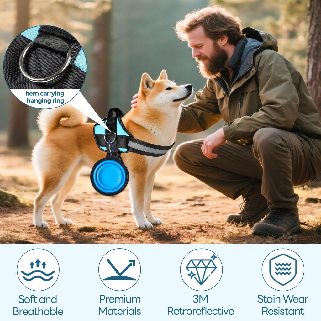 SZ L, Jestrem Adjustable Dog Harness, No-Pull  Service Dog Harness with Handle for Outdoor Walking