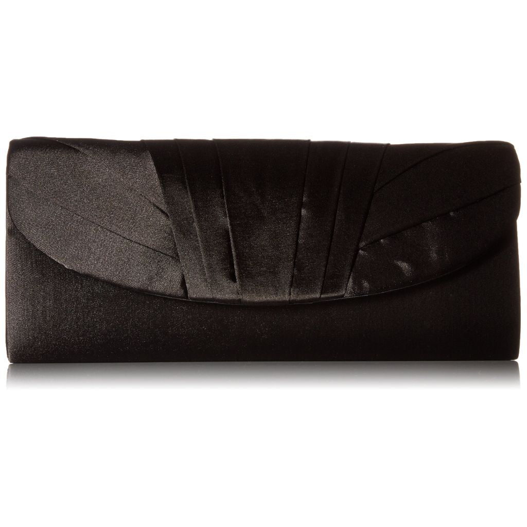 Jessica McClintock Women's Angel Satin Tuxedo Flap Evening Clutch, Black, One Size