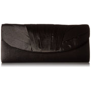 Jessica McClintock Women's Angel Satin Tuxedo Flap Evening Clutch, Black, One Size