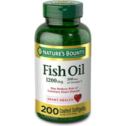 FIsh Oil by Nature's Bounty, Dietary Supplement, Omega 3. Supports Heart Health, 1200 Mg, 200 Rapid Release Softgels