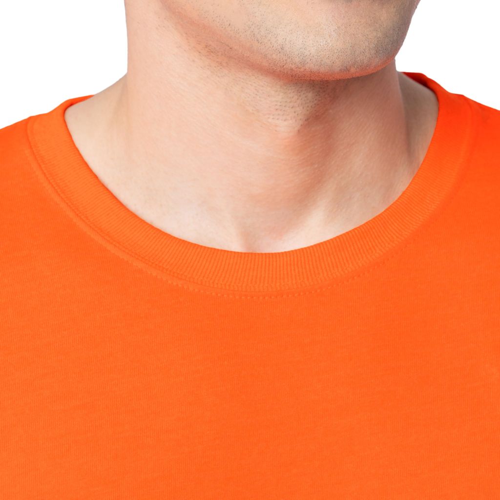 Fruit of the Loom Men's Eversoft Cotton T Shirts, Size Small, Long Sleeve-Safety Orange
