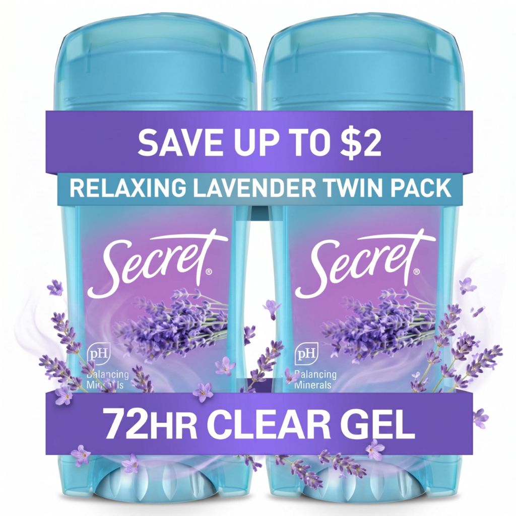 Secret Fresh Antiperspirant Deodorant for Women | Relaxing Lavender Scent, 2.6 oz (Pack of 2)