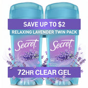 Secret Fresh Antiperspirant Deodorant for Women | Relaxing Lavender Scent, 2.6 oz (Pack of 2)