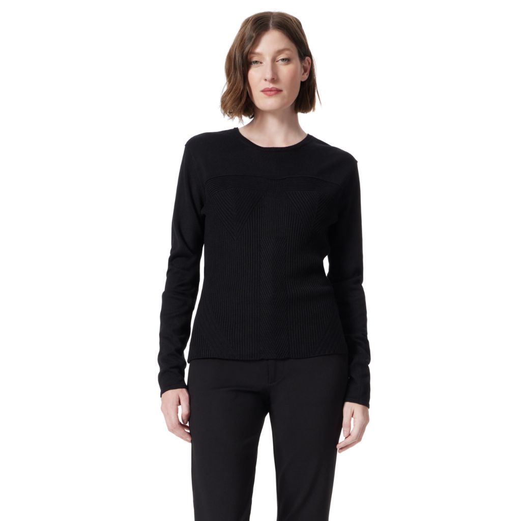DEE OCLEPPO DO Womens Fiona Rib Stitch Long Sleeve Pullover Sweater Standard Black XL