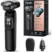 Electric Razor for Men Flynth 3-in-1 Cordless Shaver 3-Blade Rotary Shavers Wet/Dry for Beard Nose & Face, IPX7 Waterproof Fast Charge Travel Trimmer Grooming Set
