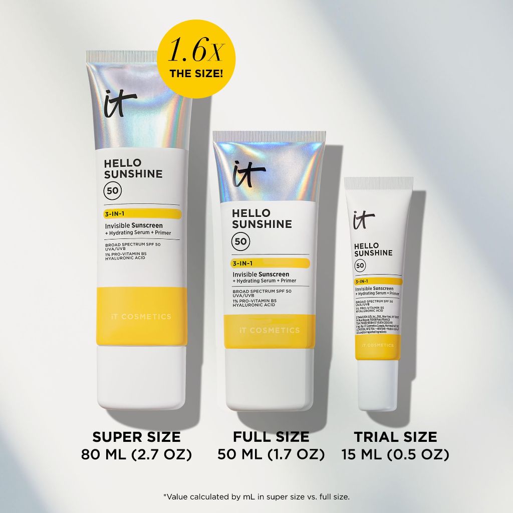 IT Cosmetics Hello Sunshine Invisible Sunscreen for Face SPF 50 - 1.69 fl oz