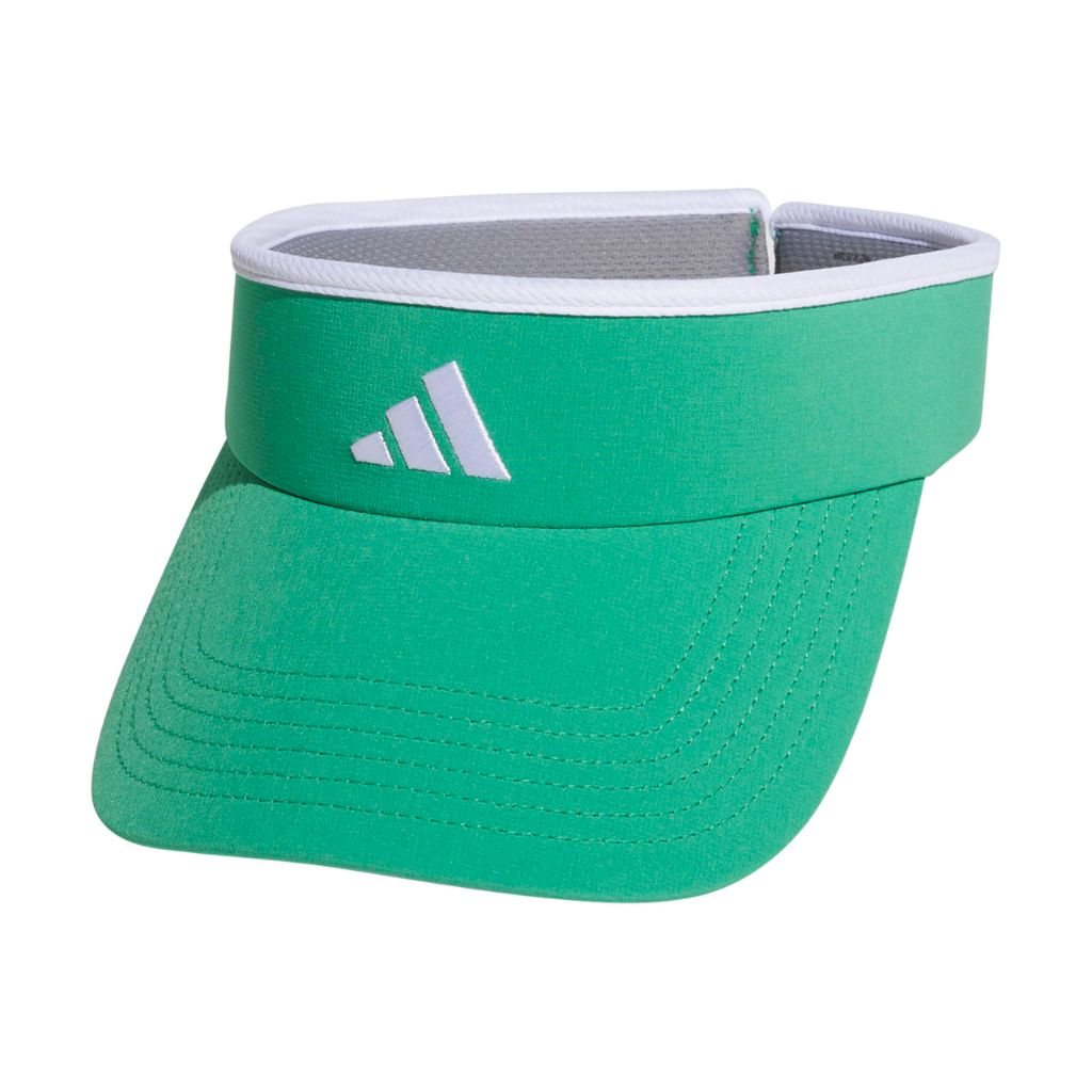 adidas Women's Match Athletic Clip-On Sun Visor - Semi Court Green/White (L/XL)