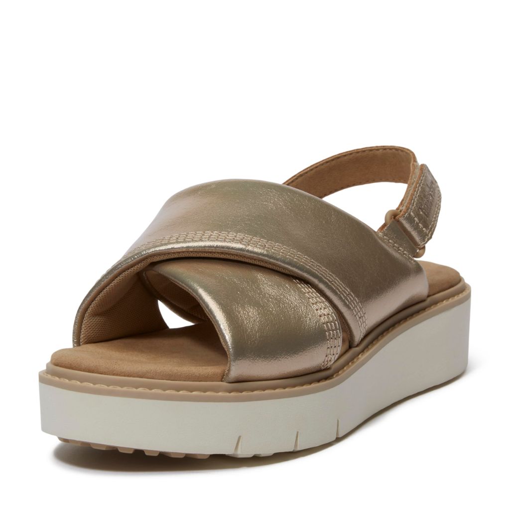 Timberland Women's Safari Dawn Backstrap Sandal, Gold Metallic, 9.5 Medium