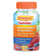 Emergen-C 750mg Vitamin C Gummies for Adults, Strawberry, Lemon and Blueberry Flavors - 45ct