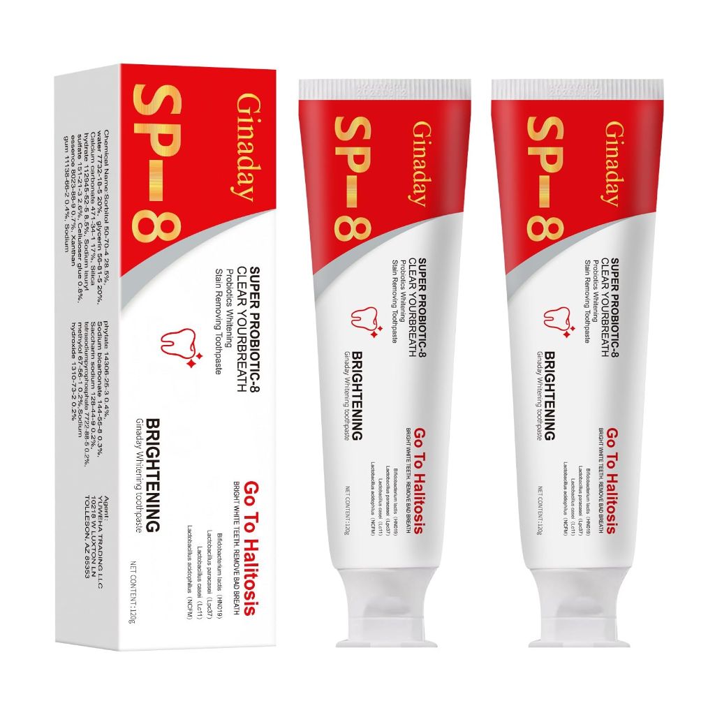 Shiren Zhuangshu 2 Pcs SP-8 Probiotic Toothpaste, Deep Cleaning Care Fresh Breath with Probiotic Oral Microbiot.