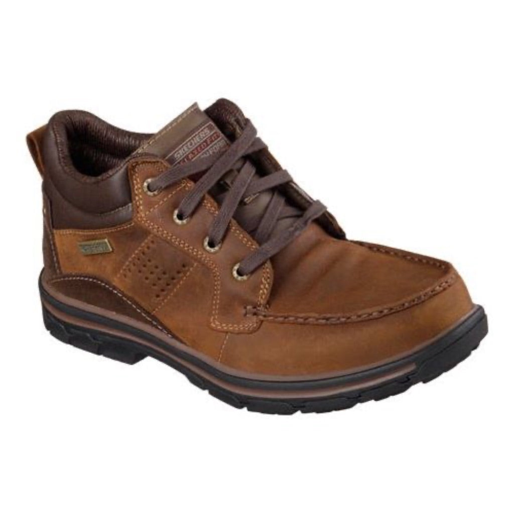 Skechers Men's Segment Melego Waterproof Leather Chukka Boot, Dark Brown, Size 11.5