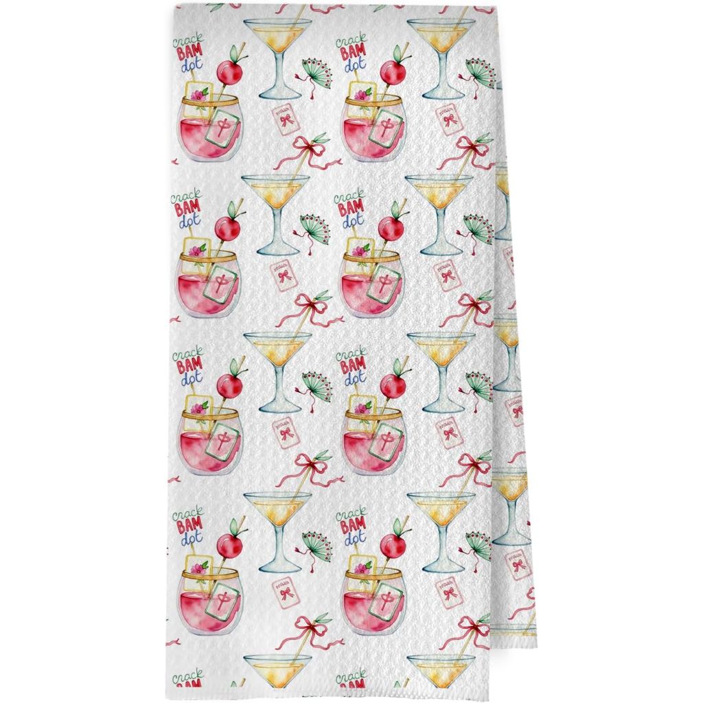 Mahjong Martini Kitchen Towels - 16x24 Inches