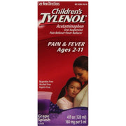 Children's Tylenol Pain & Fever Oral Suspension - Grape Splash, 4 fl oz