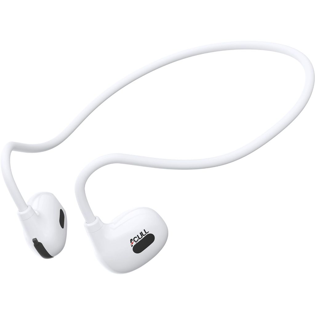 ACULL- Open Ear Headphones Bluetooth 5.3, Minimalist Pearl White