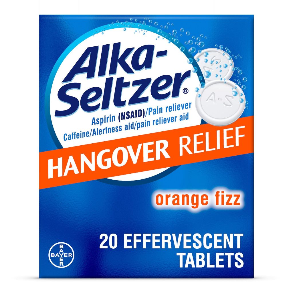 Alka-Seltzer Hangover Relief Effervescent Tablets - Orange Fizz, 20ct