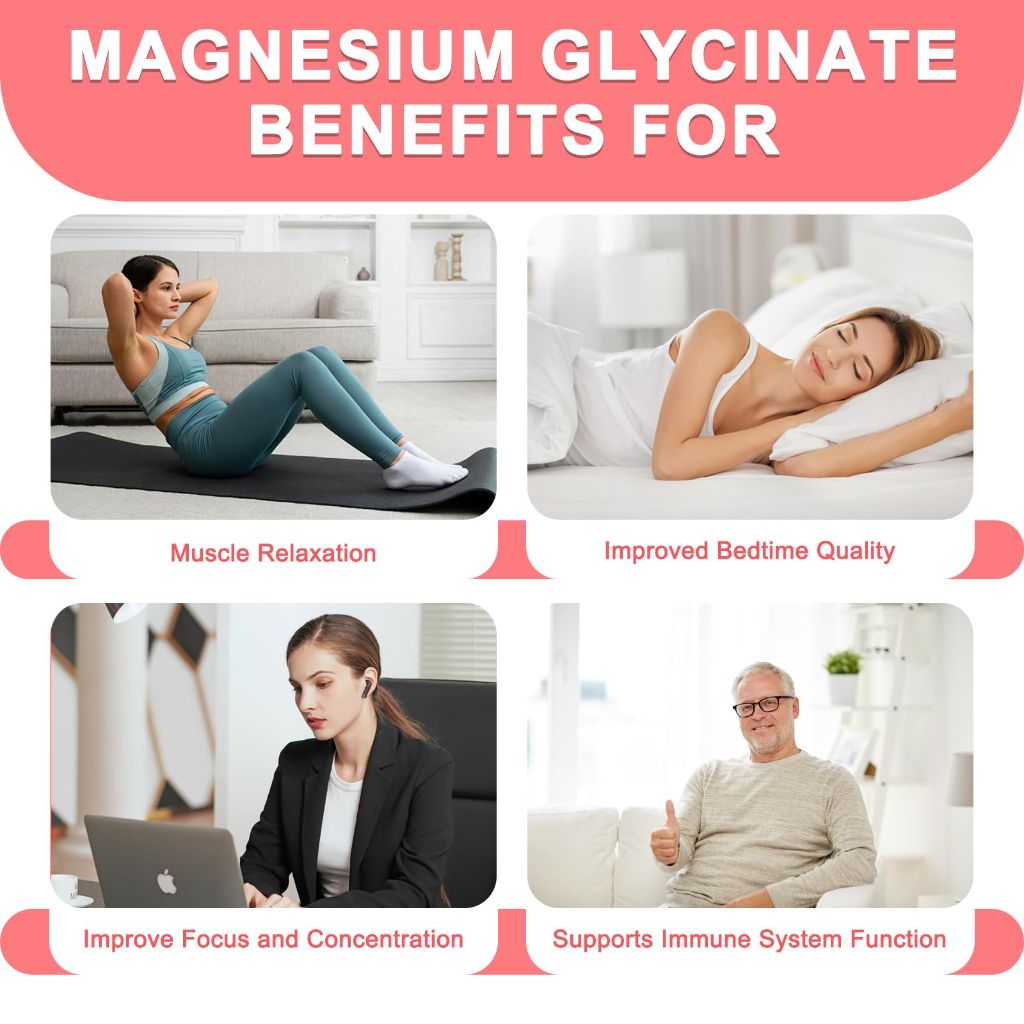WISHSPARK Magnesium Glycinate Gummies 500mg - 60 Raspberry Gummies