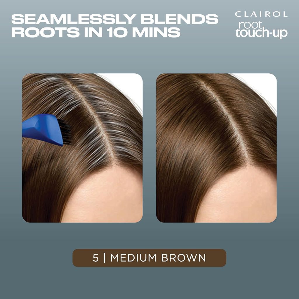 Clairol Root Touch-Up Colorblend Permanent Hair Dye - 5 Medium Brown, 2 Pack