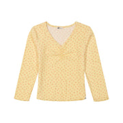 Billabong Girls' Long Sleeve Snug Fit Ribbed Top, Buttermilk, XS