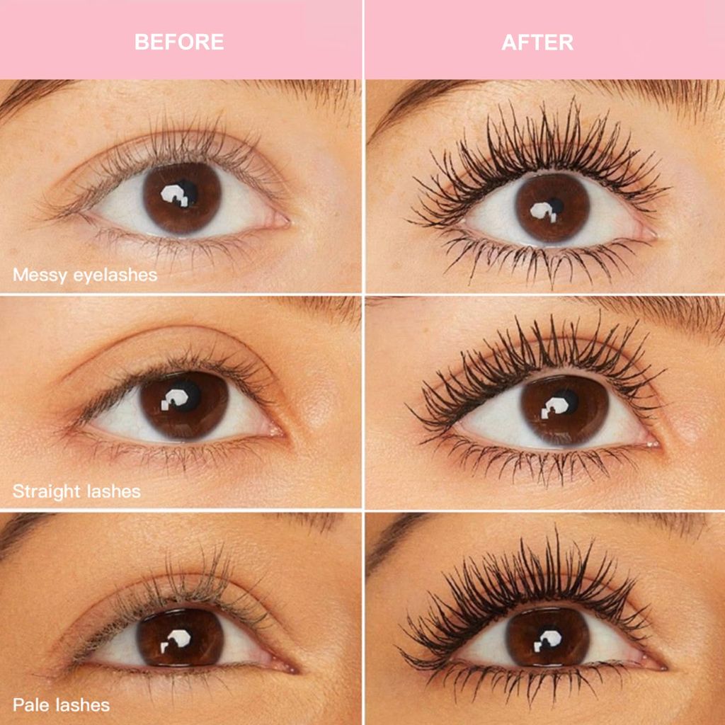 Black Tubing Curling Mascara for Lash Makeup, Waterproof & Sweatproof, Long Lasting Non-Smudged Magic Mascaras