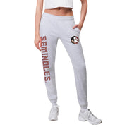 Ultra Game NCAA Official Women's Jogger Pants Active Logo Fleece Sweatpants, Florida State University, Heather Gray, X-Large