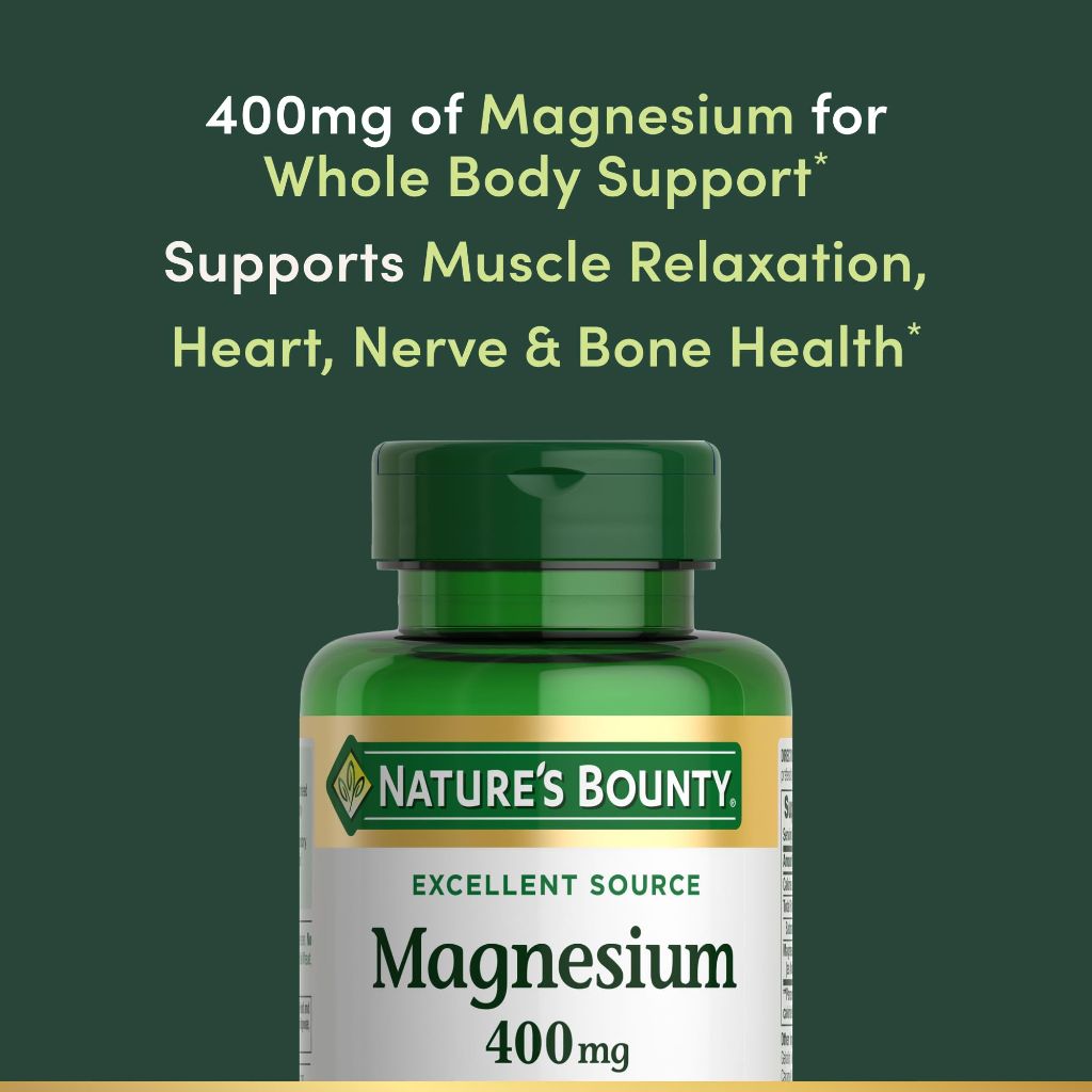 Nature's Bounty Magnesium 400 mg Softgel,  75 Softgels (Pack of 1)